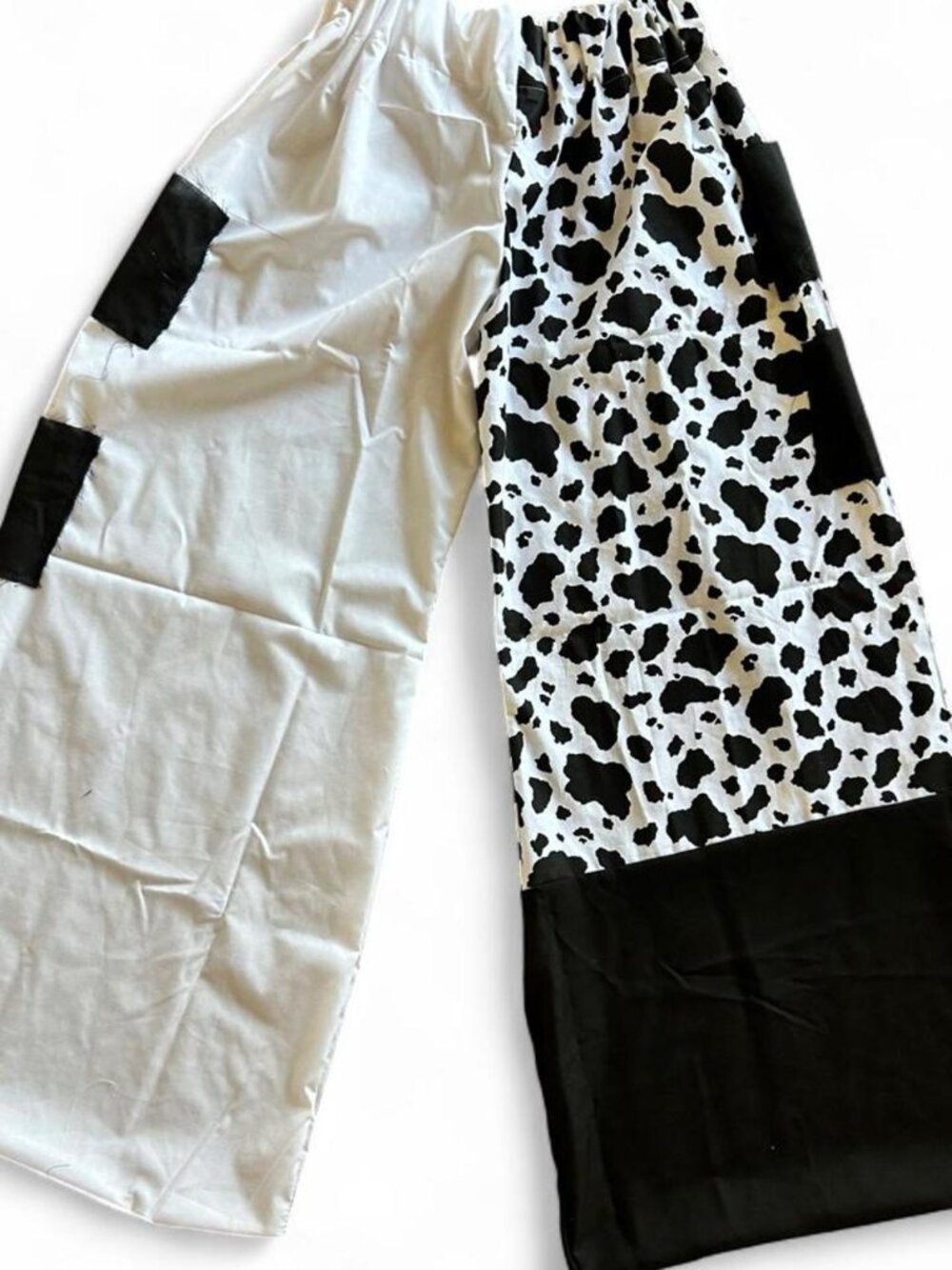 One-of-One Cow Print Patchwork Pants 🐄